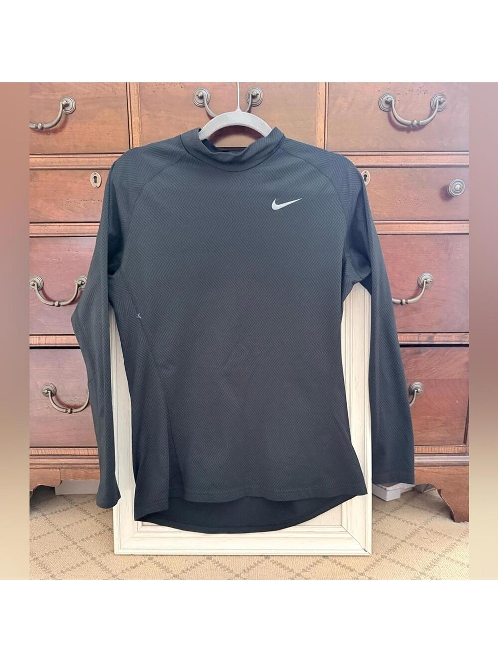 Nike Pro Dri-FIT long sleeve mock neck compression shirt Black L NWOT